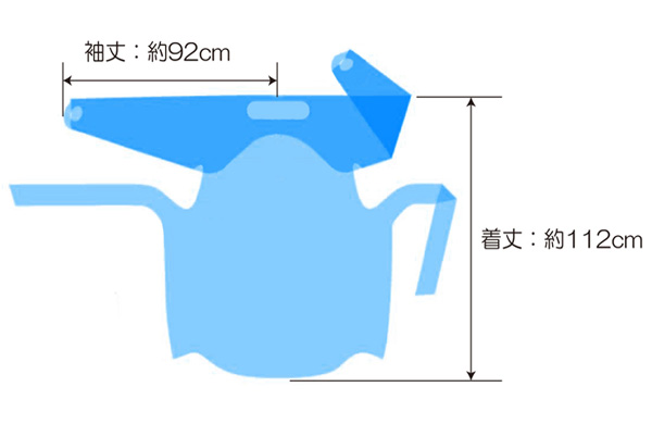 プラスチックエプロン袖付CF寸法図